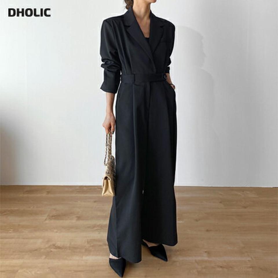 【送料無料】テーラードタックオールインワン・t00192 レディース 【pt】オールインワン パンツ ロング ロング丈 テーラードカラー 長袖 ワイド ストレート ダーツ ギャザー シンプル カジュアル フェミニン 可愛い かわいい 秋 冬 春 韓国ファッション