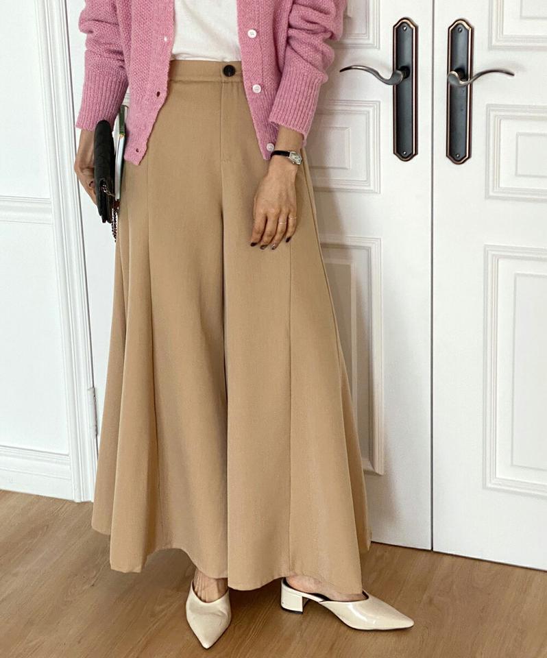 バックゴムフレアパンツ・b00182 レディース 【pt】ボトムス ロング ロングパンツ フレア ウエストバックゴム ロング丈 無地 単色 シンプル フェミニン カジュアル 可愛い かわいい 秋 冬 春 韓国ファッション