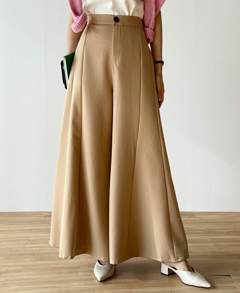 バックゴムフレアパンツ・b00182 レディース 【pt】ボトムス ロング ロングパンツ フレア ウエストバックゴム ロング丈 無地 単色 シンプル フェミニン カジュアル 可愛い かわいい 秋 冬 春 韓国ファッション