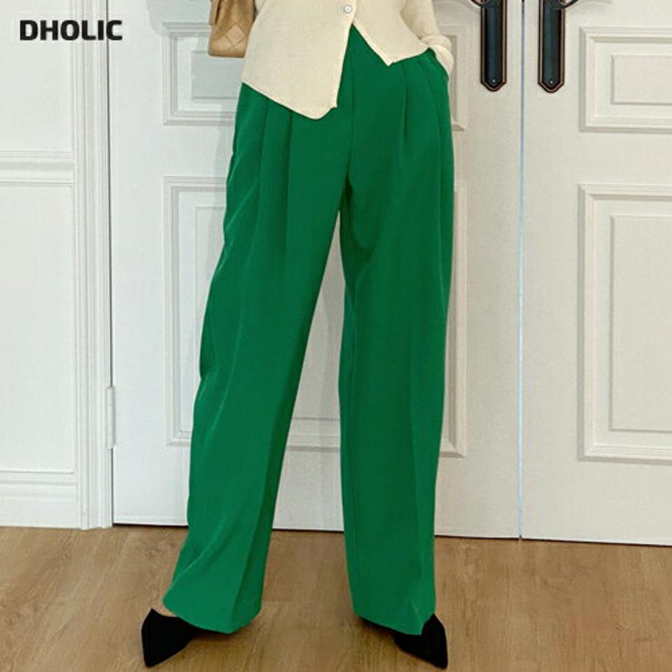 【マラソン特価】ツータックループスラックス・t00185 レディース 【pt】ボトムス ロング ロングパンツ スラックス ワイド ストレート ハイウエスト センタープレス フルレングス ロング丈 無地 単色 シンプル フェミニン カジュアル 秋 冬 春 韓国ファッション