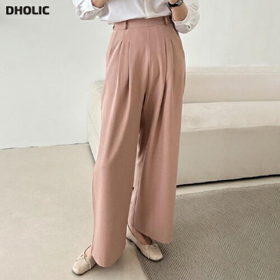 【マラソン特価】ツータックワイドスラックス・p002534 レディース 【pt】パンツ ロング丈 単色 無地 シンプル ベーシック スラックス ツータック ワイド フルレングス ハイウエスト 秋 冬 オフィスカジュアル 大人 OL 韓国ファッション MKT