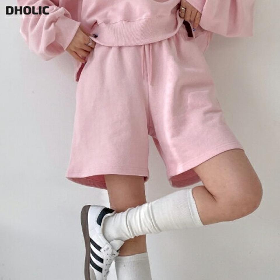 スウェットハーフパンツ・p002484 レディース 【pt】パンツ ハーフ丈 ハーフパンツ 単色 無地 シンプル ベーシック 短パン スウェット トレーナー ウエストゴム 春 夏 秋 カジュアル ラフ 綿 コットン 韓国ファッション MKT