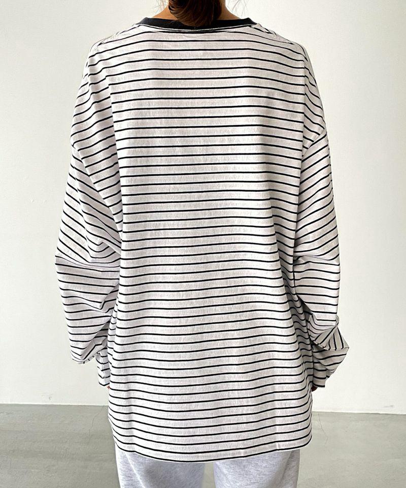 【ユニセックス】FIRST DOWN(ファーストダウン)ボーダーロングTシャツ/F471001