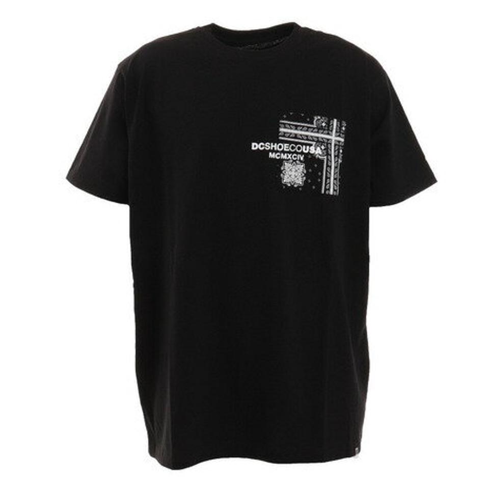 ディーシー・シュー（DC SHOE）（メンズ）Tシャツ メンズ 半袖 XLTD バンダナ柄ポケット 21SUDST212035XBLK カットソー