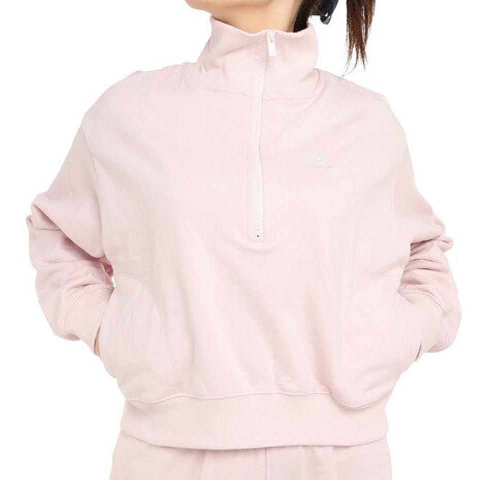 【10％OFFクーポン! 23日迄】ニューバランス（new balance）（レディース）ハーフジップ プルオーバー スウェットシャツ WT31501SOI