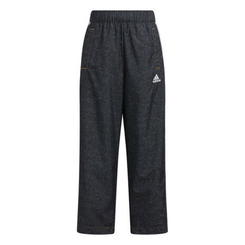 アディダス(adidas)(キッズ)キッズ デニム 総柄プリント ルーズフィット ウーブントラックパンツ BUK57-IB0257