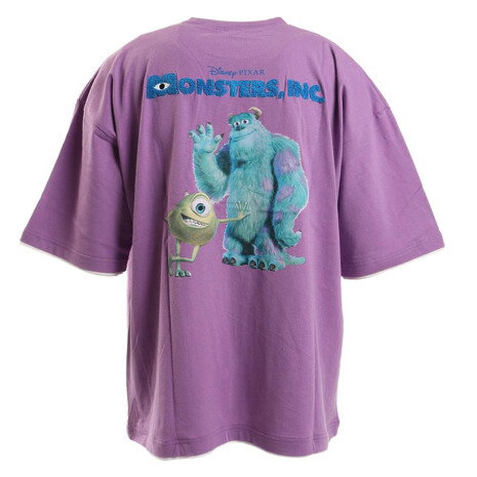 モリリン（moririn）（メンズ）Tシャツ メンズ 半袖 モンスターズインク フェイクレイヤードTシャツ 1515042-75 LAV