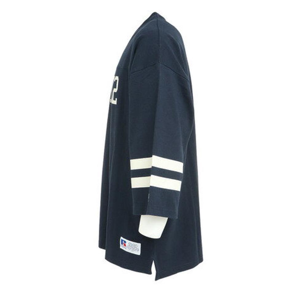 ラッセル（RUSSELL）（メンズ）Tシャツ 五分袖 メンズ 16/-OE フットボール 綿100% サイドスリット RBM23S0004