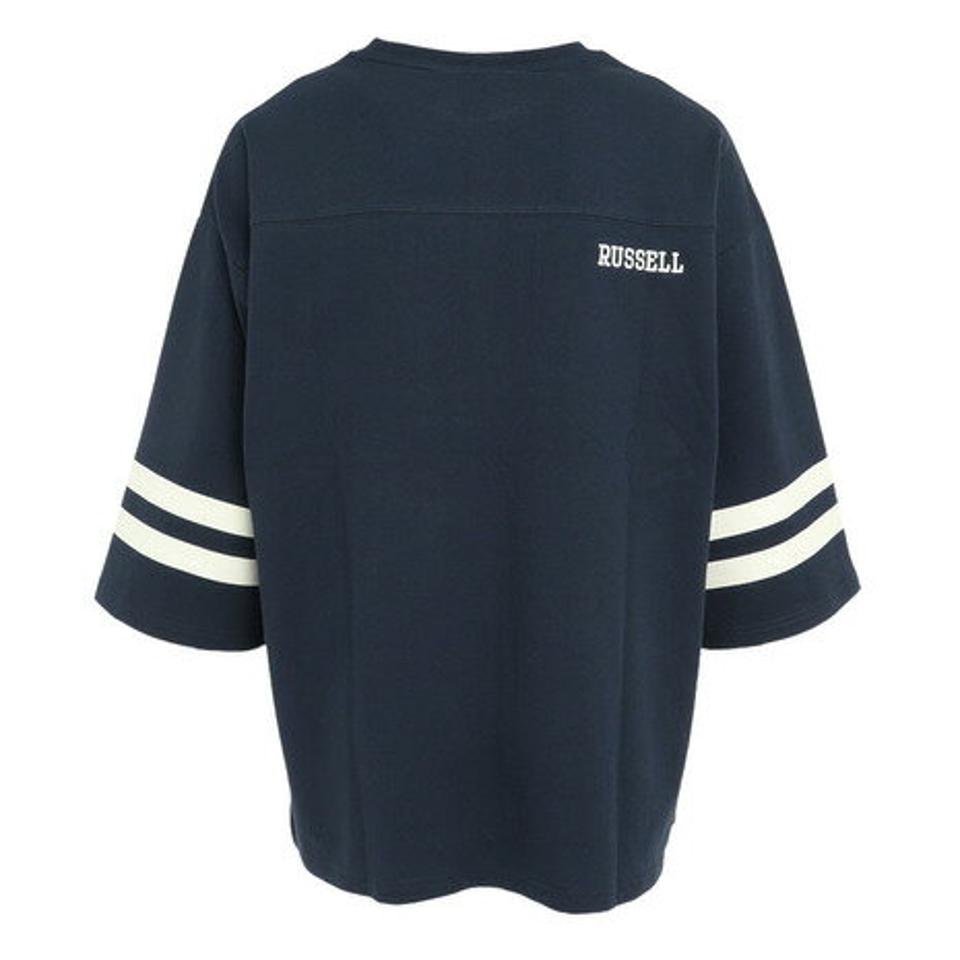 ラッセル（RUSSELL）（メンズ）Tシャツ 五分袖 メンズ 16/-OE フットボール 綿100% サイドスリット RBM23S0004