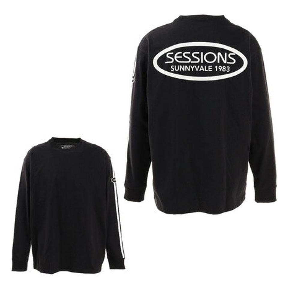 セッションズ（SESSIONS）（メンズ）Tシャツ メンズ 長袖 スリーブライン 217162 BLK