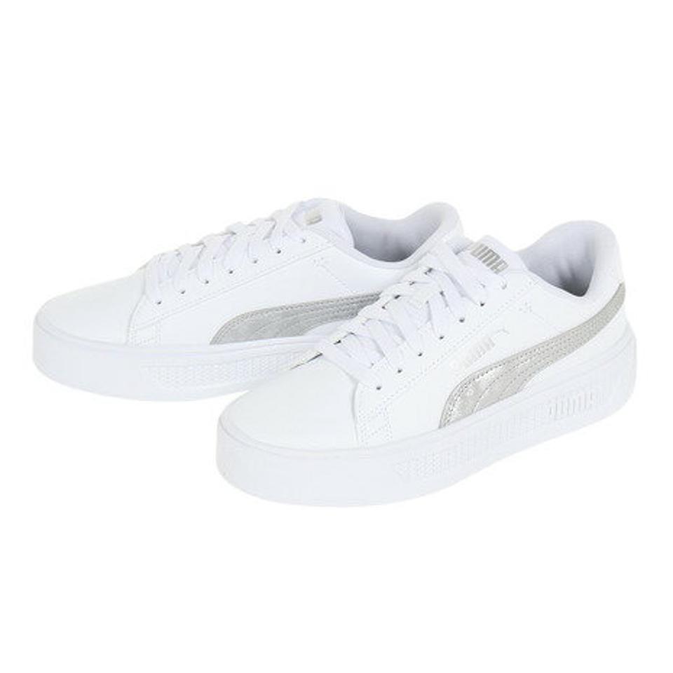 【SOY受賞記念1/30 9:59までエントリーでP4倍】プーマ（PUMA）（レディース）スニーカー スマッシュプラットフォームV3 SM ホワイト 38940202 スポーツ トレーニング シューズ タウン 厚底 日常履き
