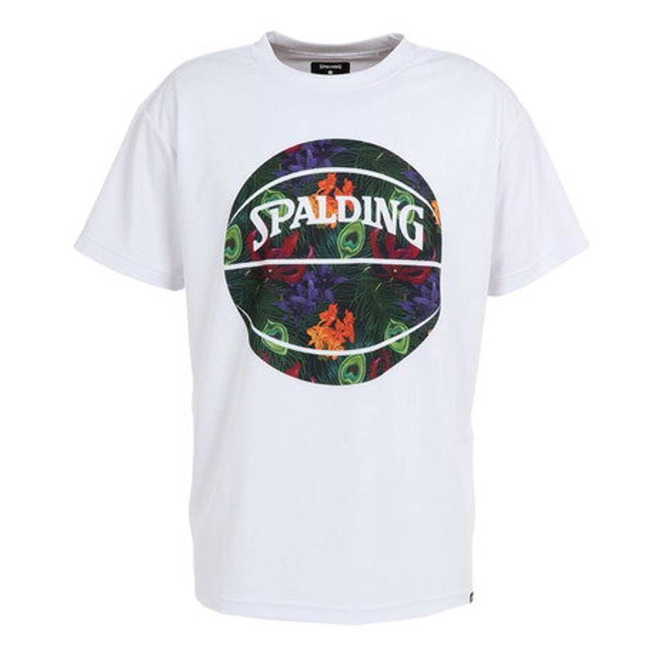 スポルディング(SPALDING)(メンズ)バスケットボールウェア Tシャツ トロピクスボールプリント SMT23004WB