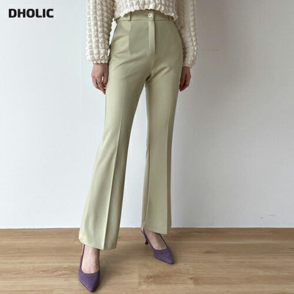 シークレットゴムフレアスラックス・b00378 レディース 【pt】ボトムス ロング ロングパンツ スラックス センタープレス フレア スリム ハイウエスト ロング丈 無地 単色 シンプル フェミニン カジュアル 秋 冬 春 韓国ファッション