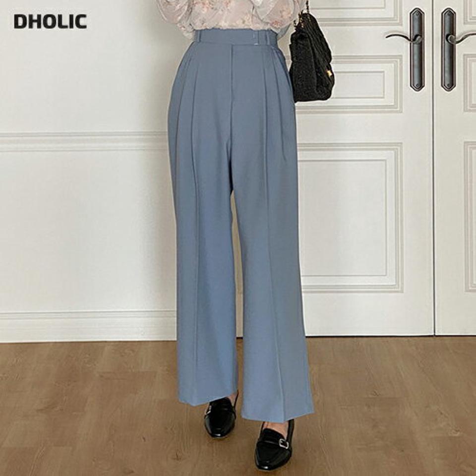 ツータックワイドスラックス・t00725 レディース 【pt】ボトムス ロング ロングパンツ スラックス ワイド ストレート ツータック ハイウエスト フルレングス センタープレス ロング丈 シンプル フェミニン カジュアル 秋 冬 春 韓国ファッション