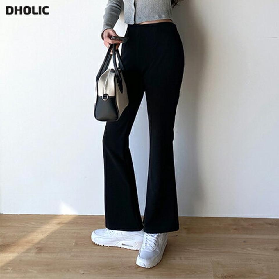 シークレットゴムフレアパンツ・t00722 レディース 【pt】ボトムス ロング ロングパンツ スリム フレア セミハイウエスト ウエスト内側ゴム 前後ダーツ ロング丈 無地 単色 シンプル フェミニン カジュアル 秋 冬 春 韓国ファッション