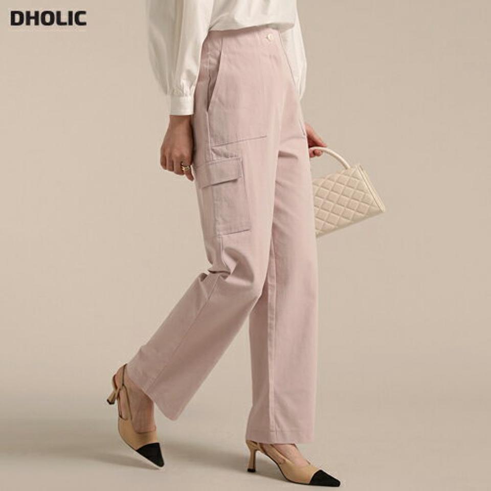 【送料無料】アウトポケットカーゴパンツ・t00441 レディース 【pt】ボトムス ロング ロングパンツ カーゴパンツ アウトポケット ハイウエスト ストレート フルレングス コットン 綿 ロング丈 シンプル フェミニン カジュアル 秋 冬 春 韓国ファッション