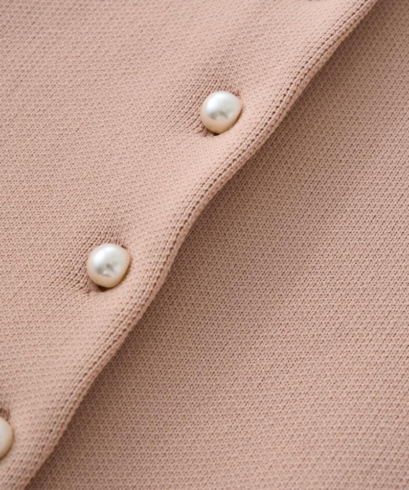 【再販決定！・前後2WAY】パールぽわんとスリーブニットカーディガン