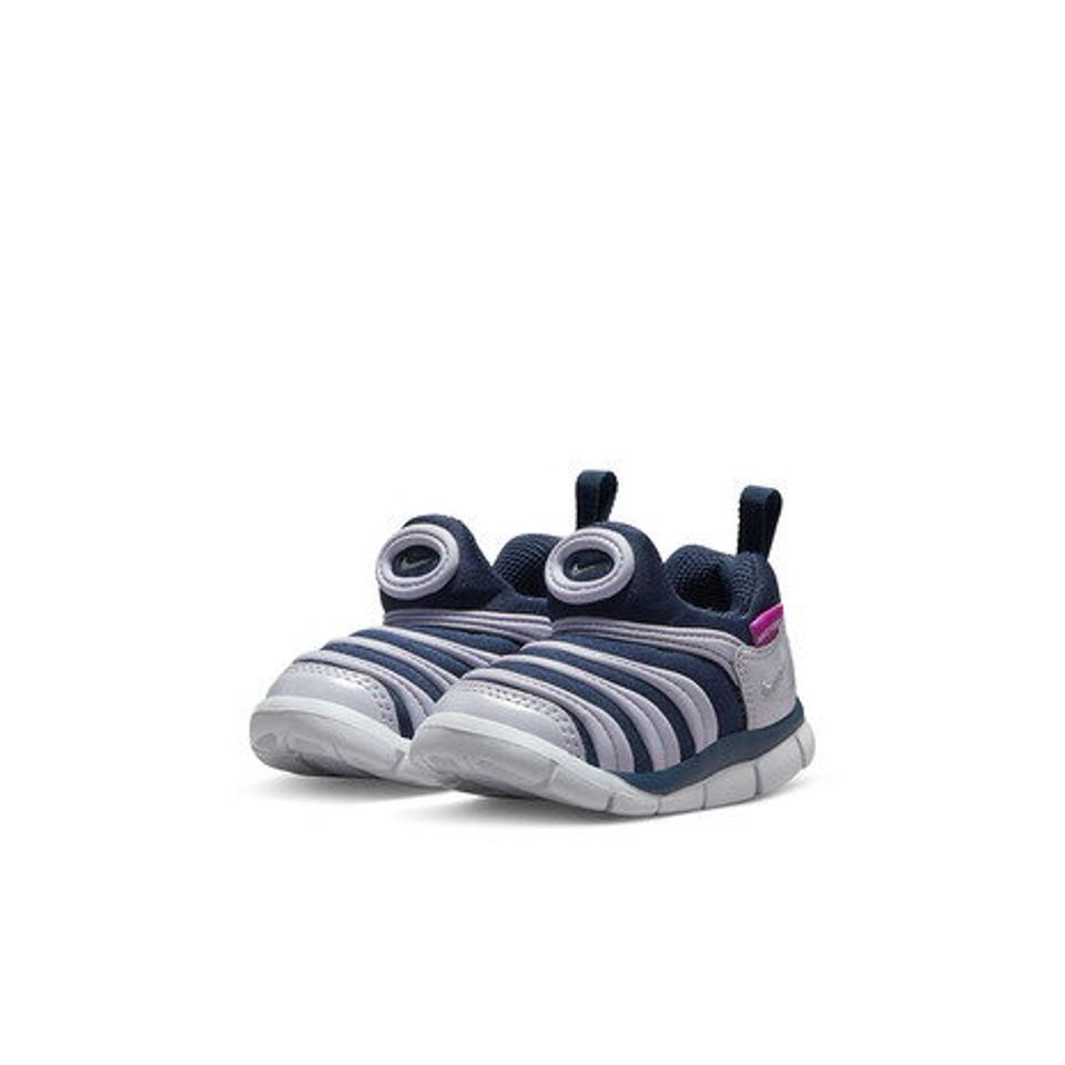 ナイキ（NIKE）（キッズ）ジュニアスニーカー ネイビーグレー ダイナモ フリー TD 343938-439 スリッポン アウトドア 通園 通学 運動靴