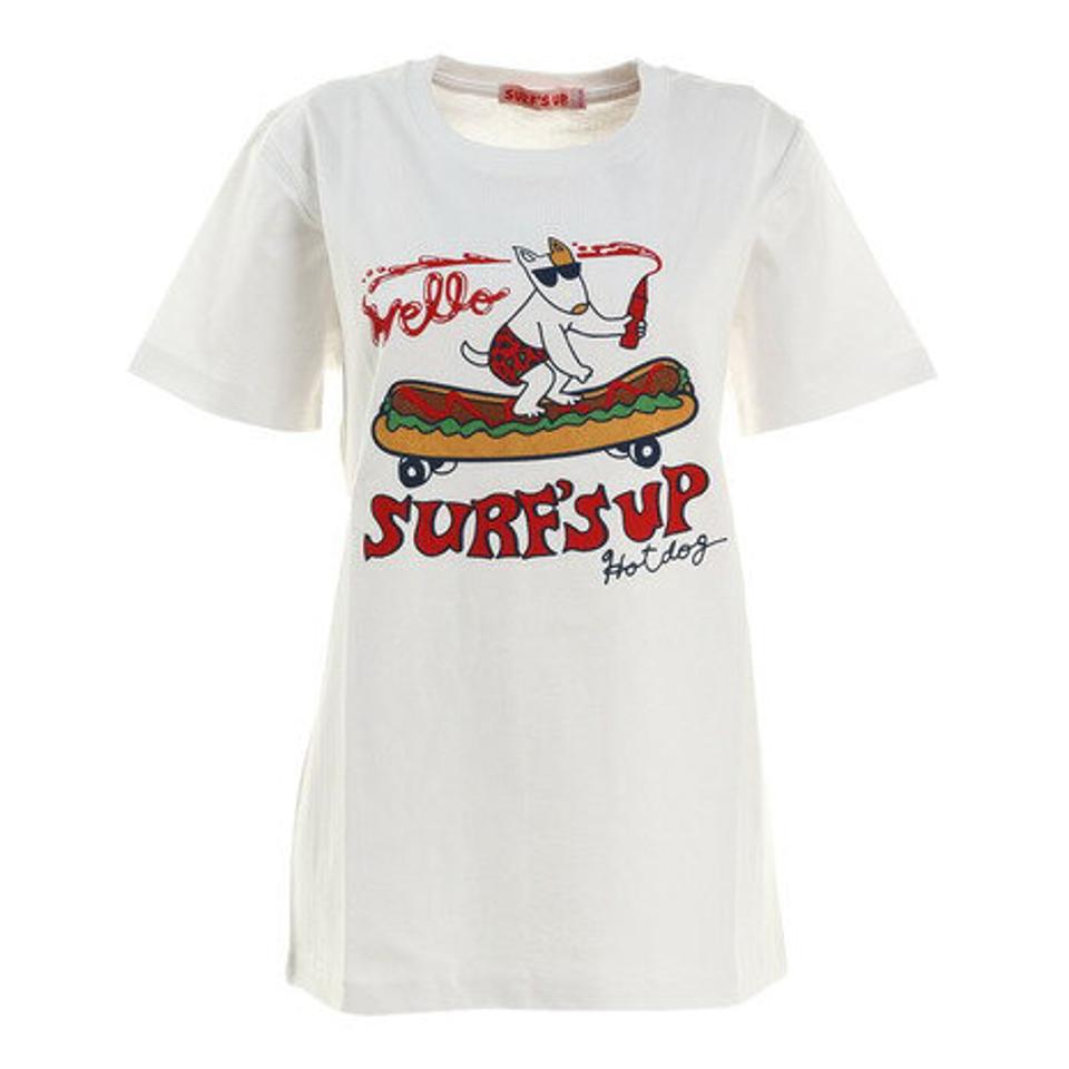 Surfs Up（Surfs Up）（レディース）Tシャツ レディース 半袖 プリントTシャツ ホットドッグ 212SU2ST153 WHT