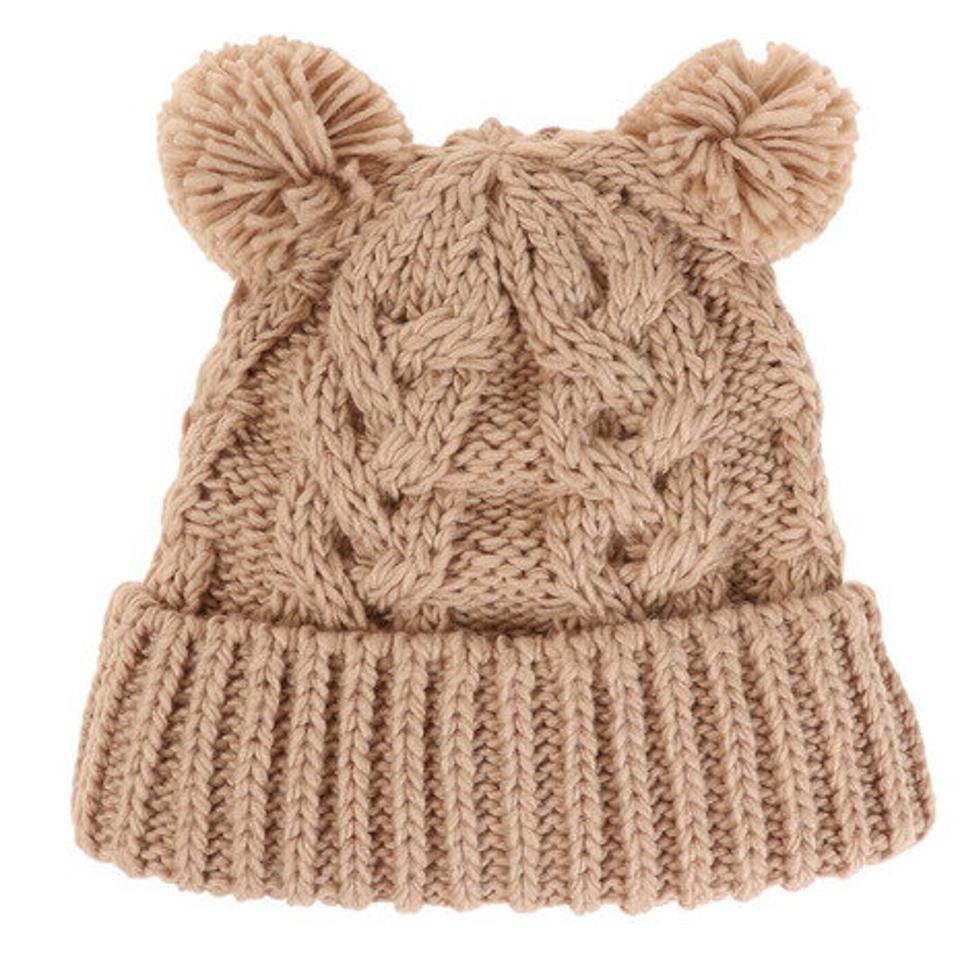 その他ブランド（OTHER BRAND）（キッズ）ジュニア 帽子 ニット帽 ポンポン ベアー くま 335NN2DW0019 防寒 雪あそび
