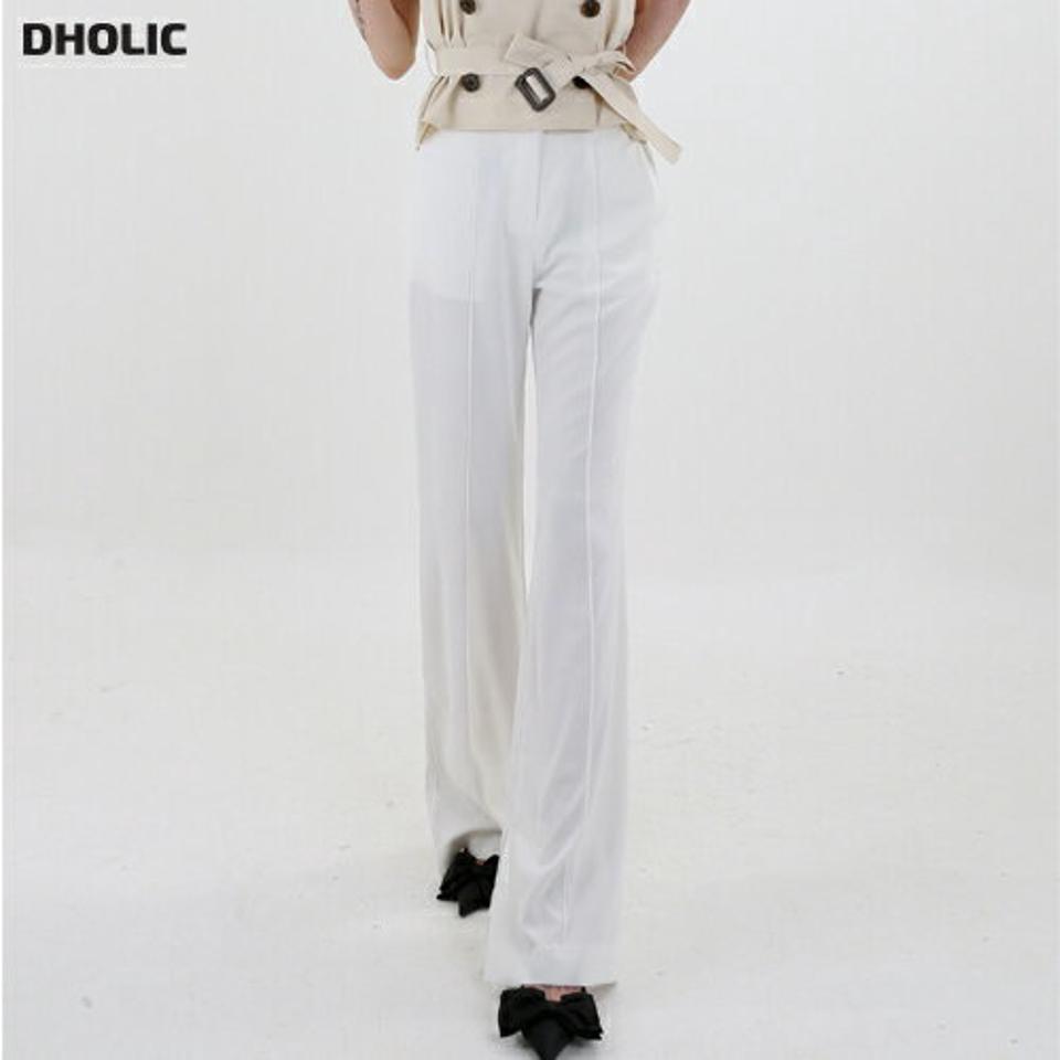 【送料無料】フレアロングスラックス・p003051 レディース 【pt】 韓国ファッション ボトムス パンツ スラックス ロング丈 フルレングス ハイウエスト センターライン フレア ブーツカット 薄手 無地 お出かけ 大人カジュアル 春 夏 カジュアル MKT