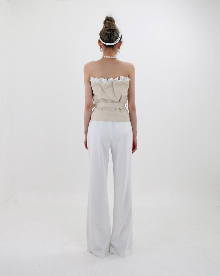 【送料無料】フレアロングスラックス・p003051 レディース 【pt】 韓国ファッション ボトムス パンツ スラックス ロング丈 フルレングス ハイウエスト センターライン フレア ブーツカット 薄手 無地 お出かけ 大人カジュアル 春 夏 カジュアル MKT