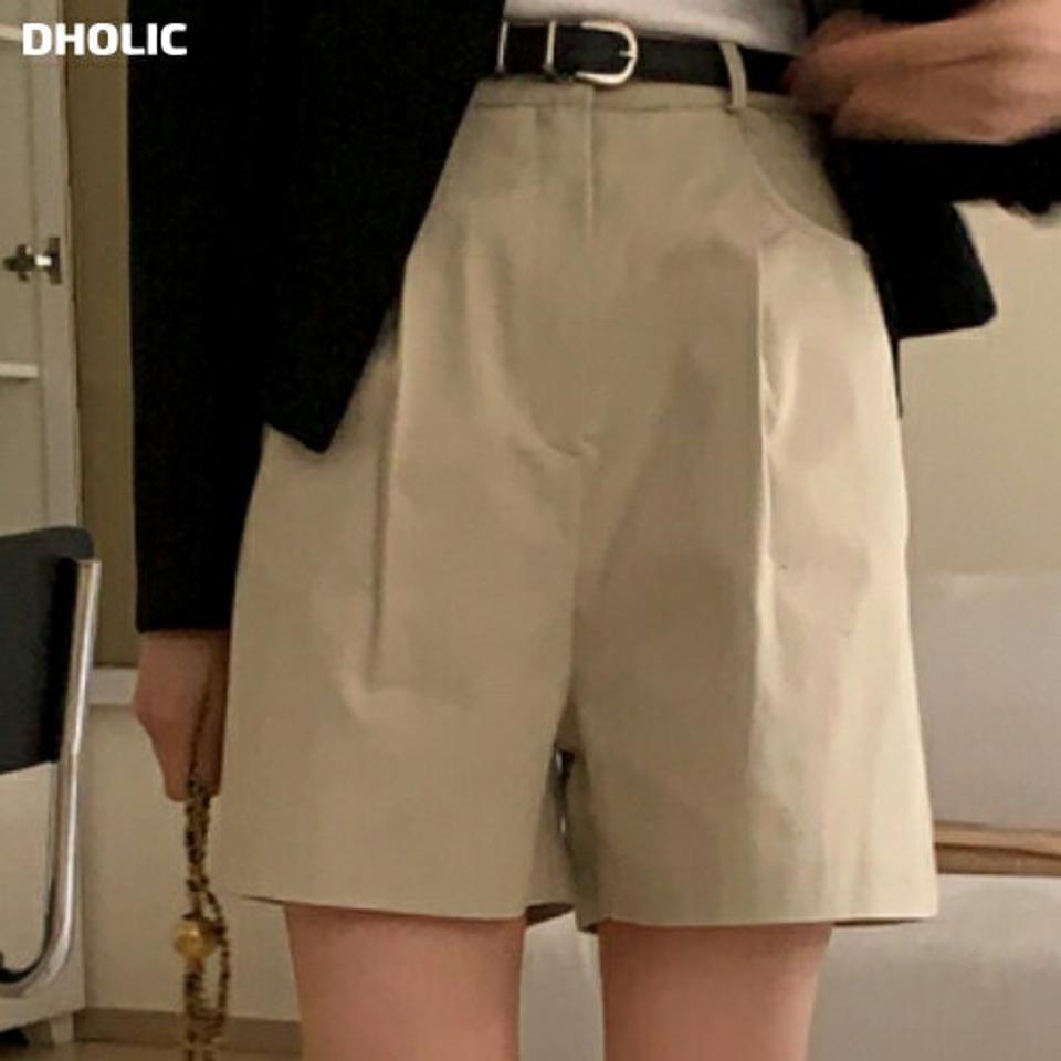 ハイウエストバミューダパンツ・p003023 レディース 【pt】 韓国ファッション ボトムス パンツ バミューダパンツ ハーフパンツ 半ズボン ハイウエスト コットン 綿100 ストレート 無地 シンプル お出かけ デイリー 春 夏 カジュアル MKT