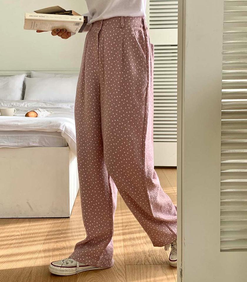 【マラソン特価】小花柄イージーワイドパンツ・p003003 レディース 【pt】 韓国ファッション ボトムス パンツ ロングパンツ コットンパンツ コットン100 綿100 ハイウエスト ワイド 幅広 パターン 柄 フルレングス 10分丈 くすみ色 くすみカラー カジュアル 春 秋 MKT セール