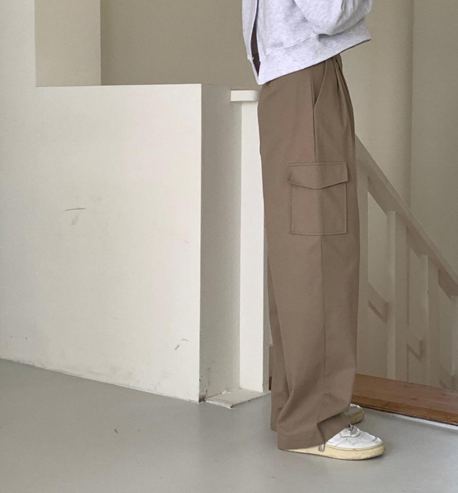 リングコットンカーゴパンツ・p002840 レディース 【pt】 韓国ファッション ボトムス パンツ ロング丈 フルレングス ハイウエスト カーゴパンツ リング コットン 綿100 ワイド 無地 シンプル 大人カジュアル デイリー カジュアル MKT