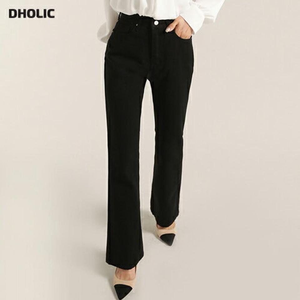 コットンフレアパンツ・t00298 レディース 【pt】ボトムス ロング ロングパンツ コットン 綿 フレア スリム フルレングス ハイウエスト ロング丈 無地 単色 ベーシック シンプル フェミニン カジュアル 秋 冬 春 韓国ファッション