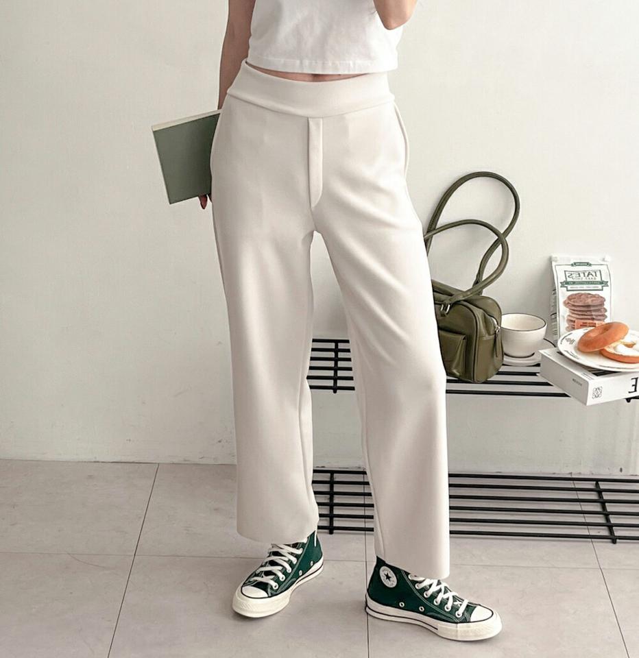 ストレッチポケットスラックス・p002783 レディース 【pt】パンツ スラックス ロング丈 単色 無地 シンプル ベーシック ストレッチ ポケット ワイド 秋 冬 カジュアル ラフ ゆったり 楽ちん 韓国ファッション MKT