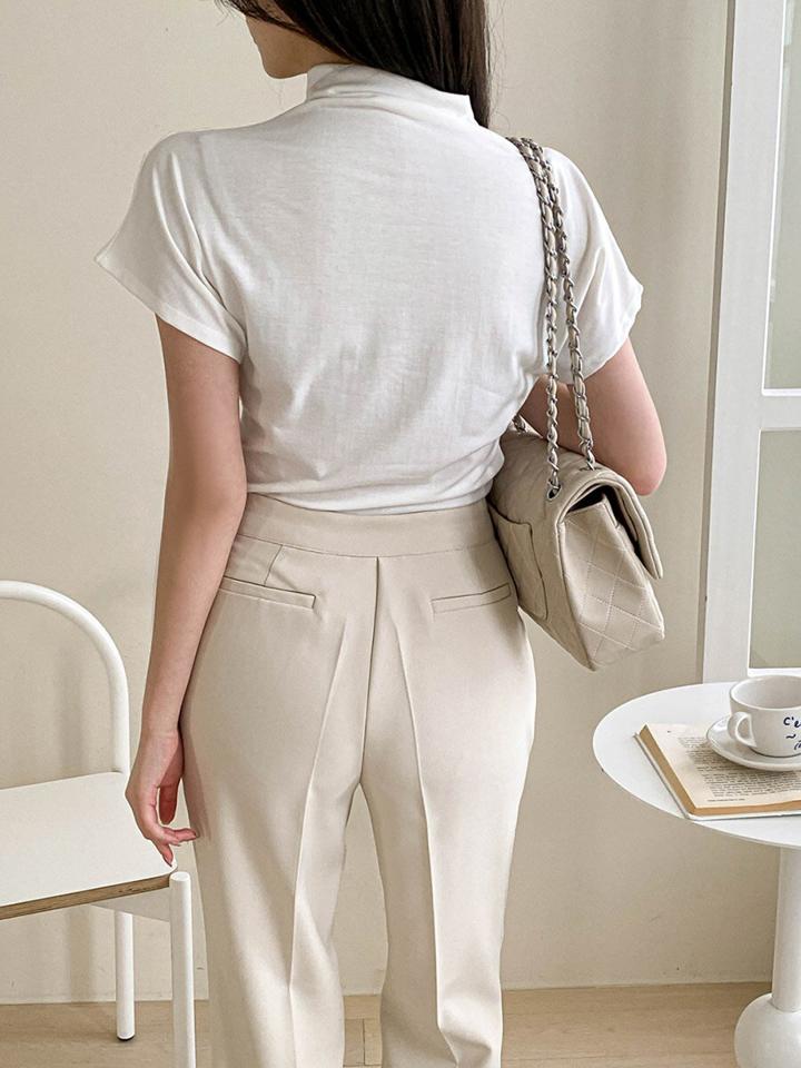 スリムストレートスラックス・p002831 レディース 【pt】パンツ ロング丈 スラックス 単色 無地 シンプル ベーシック ストレート スリム 細身 秋 冬 春 夏 オフィスカジュアル 大人 OL 韓国ファッション MKT