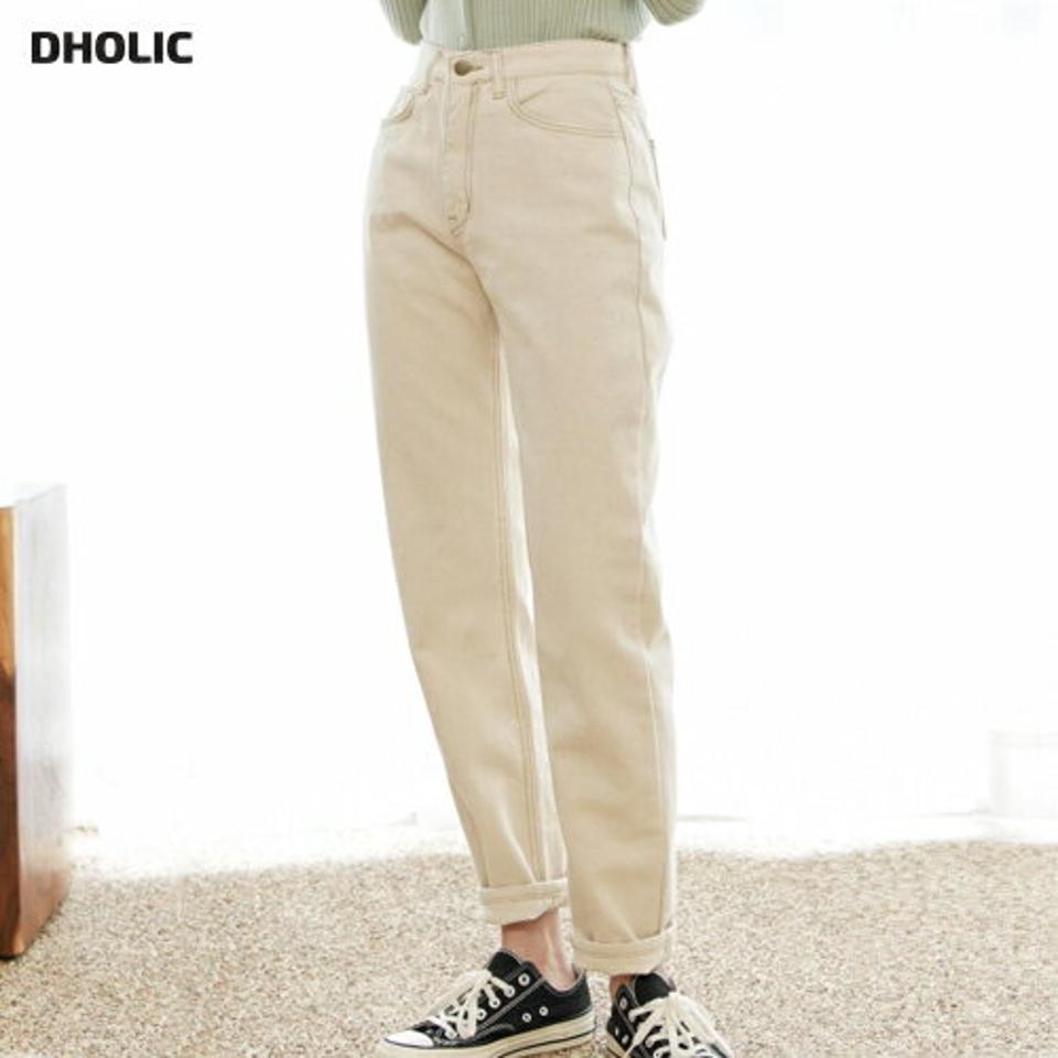 コットンストレートパンツ・p002861 レディース 【pt】 韓国ファッション ボトムス パンツ ロングパンツ コットン100 綿100 ハイウエスト ハイライズ 無地 ベーシック テーパード カジュアル 春 秋 MKT