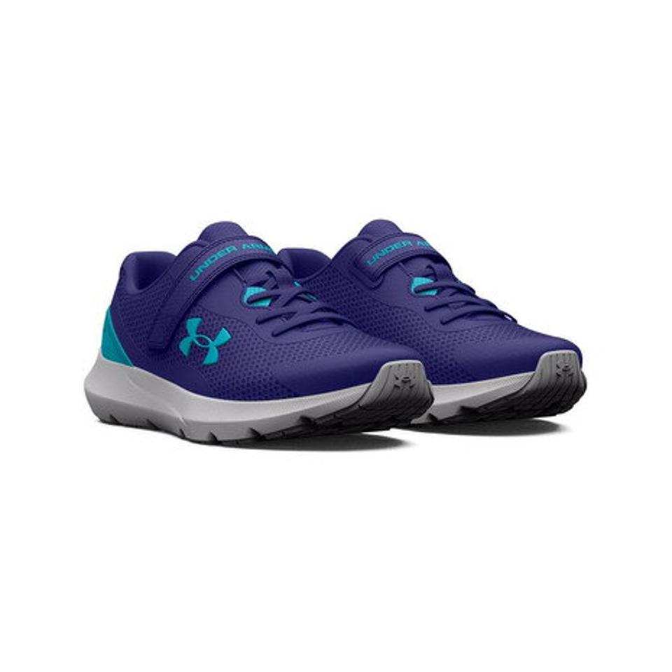 【3/25 24h限定 エントリー＆対象3店舗買い回りで最大P10倍！】アンダーアーマー（UNDER ARMOUR）（キッズ）ジュニアシューズ BPS サージ 3 AC ブルー 3024990 501 スニーカー ベルクロ ベルト付き 軽量 安定性 通気性