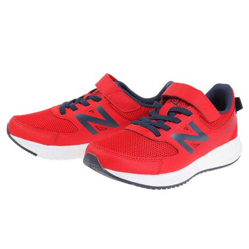 ニューバランス（new balance）（キッズ）ジュニアシューズ 570 v3 RN3 レッド ネイビー YT570RN3 W スニーカー ベルクロ ベルト付き マジックテープ 軽量