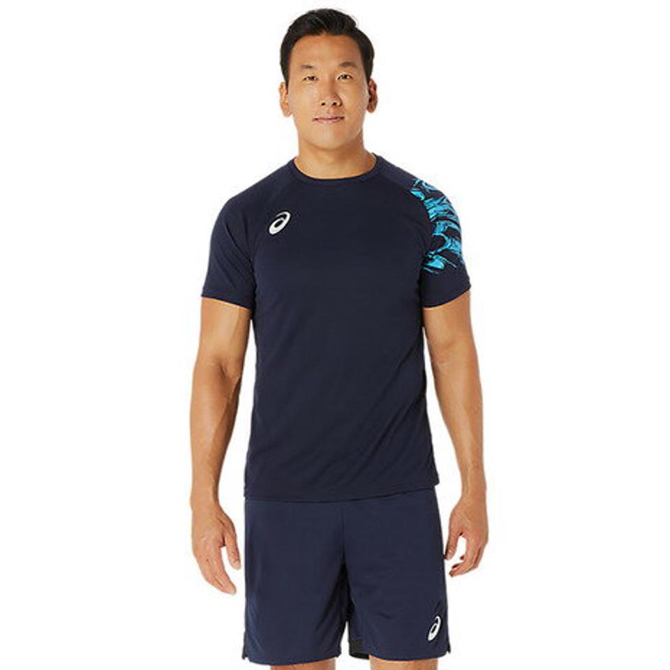 アシックス（ASICS）（メンズ）バレーボールウェア ドライプリント半袖シャツ 2051A328.401