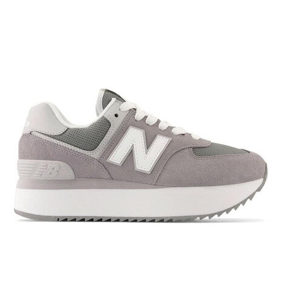ニューバランス（new balance）（レディース）スニーカー 574+ SD グレー WL574ZSDB スポーツ タウン シューズ 厚底 スエード 普段履き カジュアル 登校