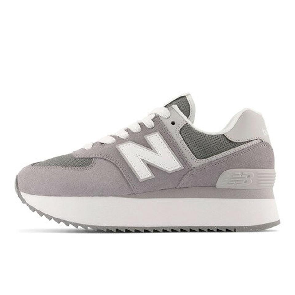 ニューバランス（new balance）（レディース）スニーカー 574+ SD グレー WL574ZSDB スポーツ タウン シューズ 厚底 スエード 普段履き カジュアル 登校