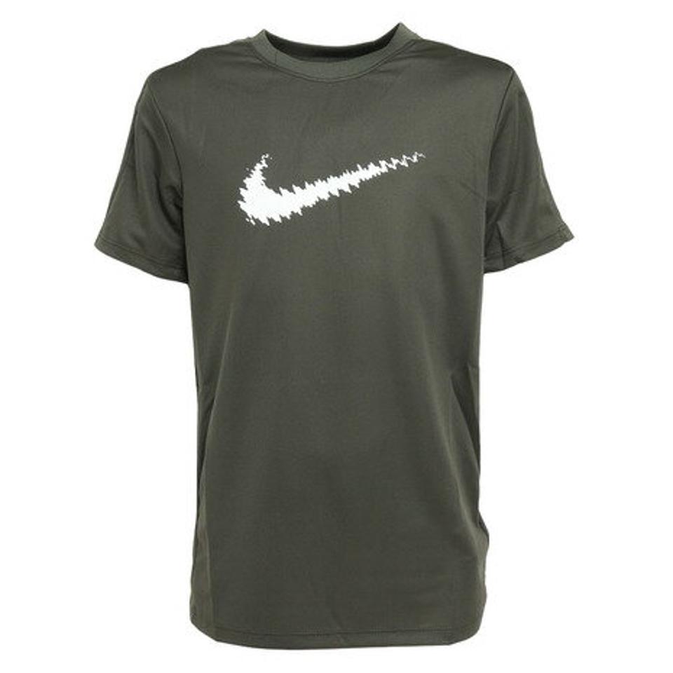 ナイキ(NIKE)(キッズ)Tシャツ トップス 半袖 グリーン アカデミー グラフィック DX5411-325 スポーツウェア