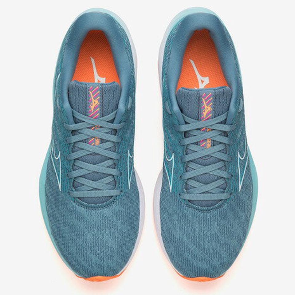 ミズノ（MIZUNO）（レディース）ランニングシューズ ウエーブ ライダー26 ブルー オレンジ J1GD220371 スニーカー ジョギング トレーニング