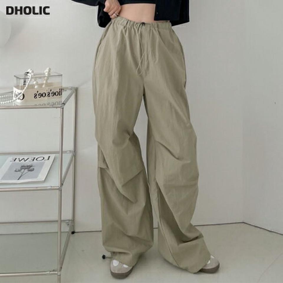 2WAYドロストパンツ・p003199 レディース 【pt】パンツ ロング丈 単色 無地 シンプル ベーシック 2WAY ドロスト ワイド ジョガーパンツ ストレート 秋 冬 カジュアル ラフ ナイロン 韓国ファッション MKT