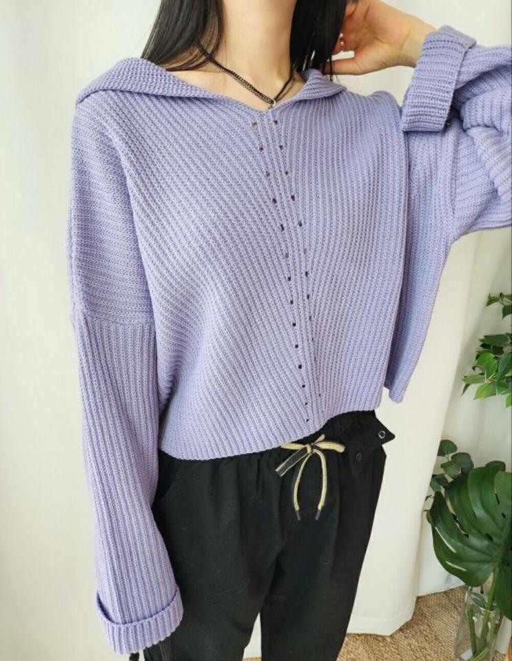 パンチングフードニット・p003182 レディース 【tops】トップス ニット 長袖 セーター 単色 無地 シンプル ベーシック パンチング フード フーディ パステル ドロップショルダー ルーズ 鎖骨 デコルテ 秋 冬 カジュアル 韓国ファッション MKT