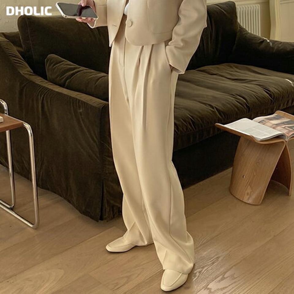 ツータックワイドスラックス・p003253 レディース 【pt】スラックス パンツ ロング丈 単色 無地 シンプル ベーシック ワイド タック フルレングス ハイウエスト 秋 冬 大人 オフィスカジュアル 韓国ファッション MKT