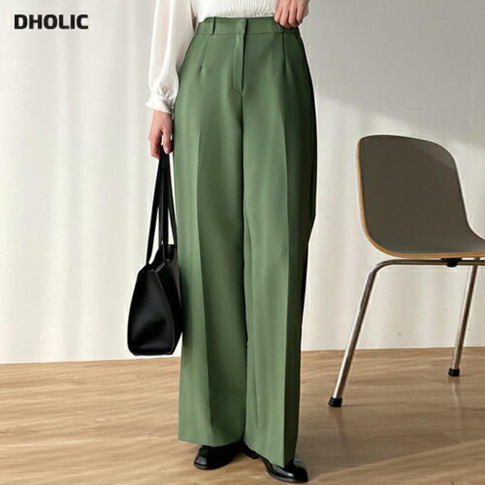ダーツホックワイドスラックス・t00255 レディース 【pt】ボトムス ロング ロングパンツ スラックス ハイウエスト ストレート ワイド センタープレス ロング丈 無地 単色 ベーシック シンプル フェミニン カジュアル 春 秋 韓国ファッション