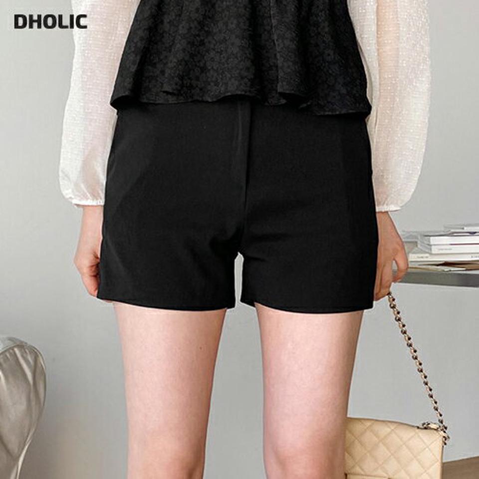 ホックショートスラックス・t00337 レディース 【pt】ボトムス ショート ショートパンツ スラックス ハイウエスト ヒップスラッシュ ショート丈 無地 単色 シンプル フェミニン カジュアル 可愛い かわいい 春 秋 韓国ファッション