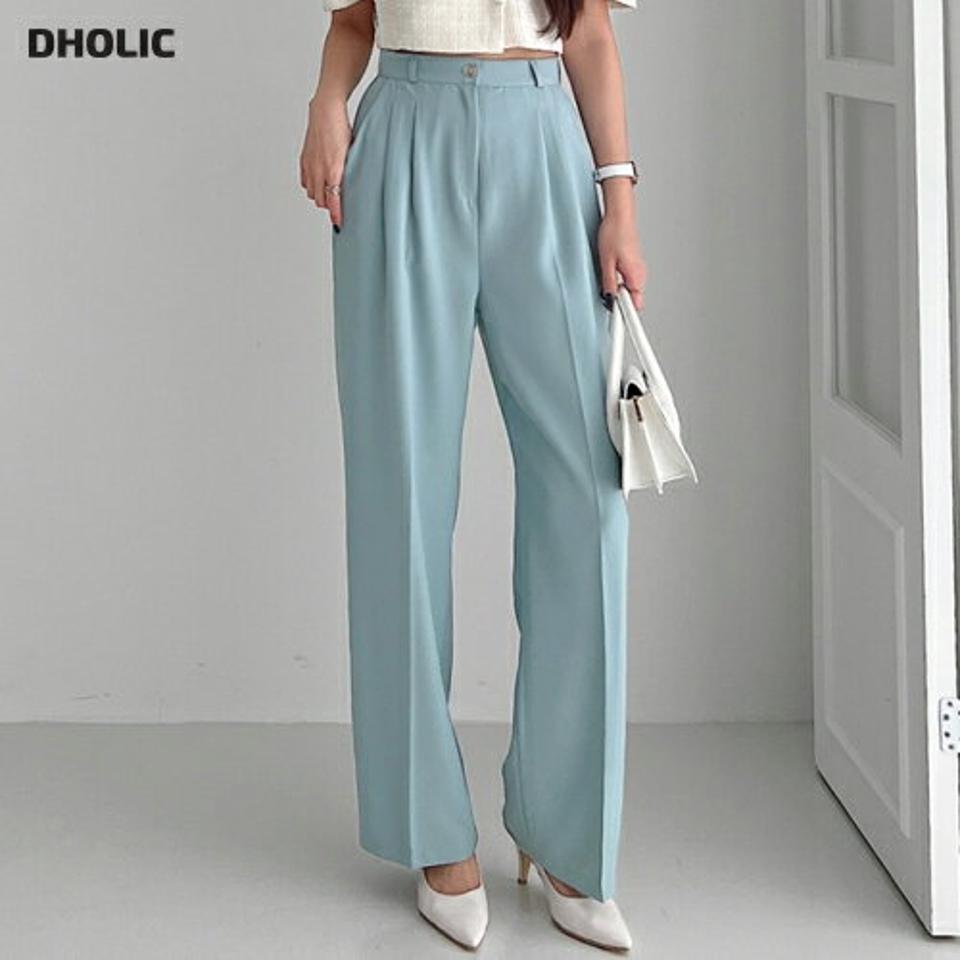 ツータックワイドスラックス・p003367 レディース 【pt】 韓国ファッション ボトムス パンツ スラックス ロング丈 フルレングス ハイウエスト ツータック ワイド ストレート 伸縮 無地 オフィスカジュアル OL 大人 春 夏 カジュアル MKT