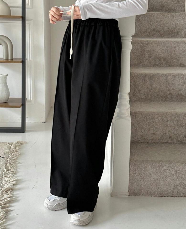 ドロストコットンパンツ・p003229 レディース 【pt】パンツ ロング丈 単色 無地 シンプル ベーシック ドロスト コットン 綿 秋 冬 カジュアル ラフ ゆったり 楽ちん ルーズ 韓国ファッション MKT