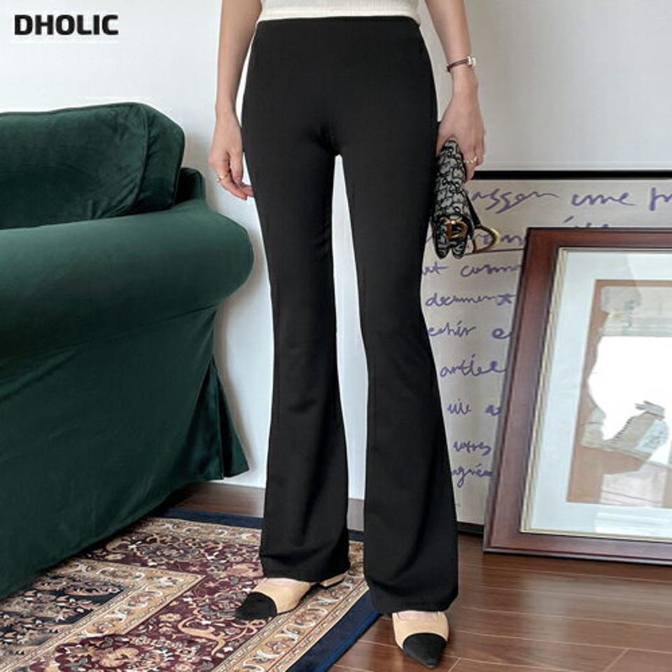 イージーフレアパンツ・t00472 レディース 【pt】ボトムス ロング ロングパンツ ウエストゴム フレア スリム ハイウエスト ロング丈 無地 単色 シンプル フェミニン カジュアル 春 秋 韓国ファッション