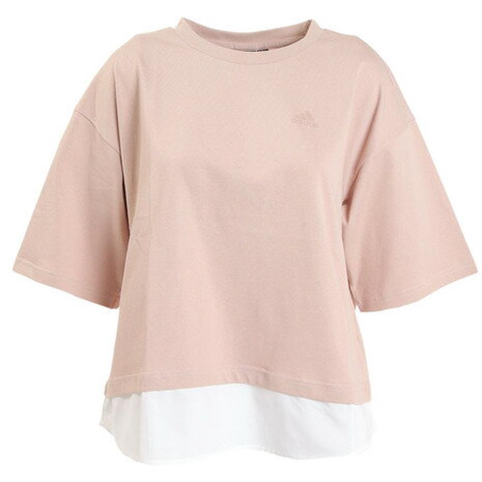 アディダス（adidas）（レディース）シーズナル スポーツウェア ルーズフィット レイヤードTシャツ DRK60-HY4619