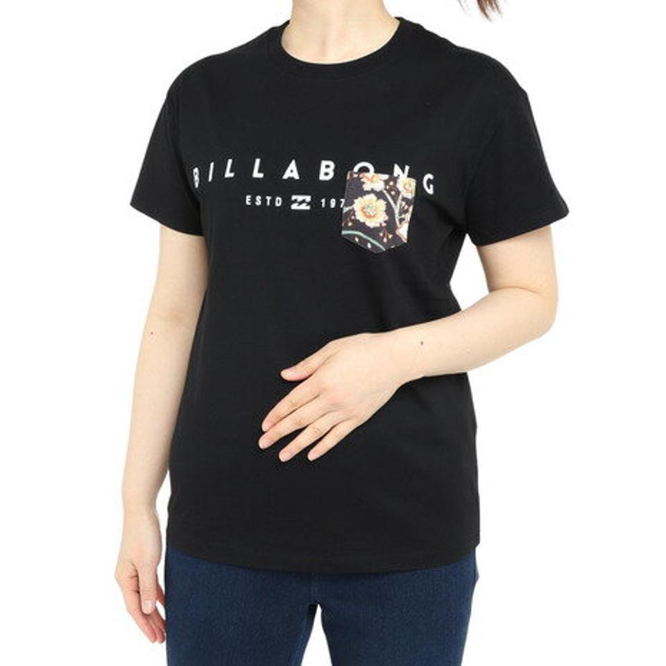 ビラボン（BILLABONG）（レディース）パターン ロゴポケットTシャツ BD013203 BLK